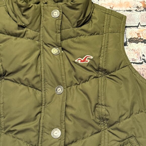 Hollister Olive Green Women's Puffer Vest Size Medium - Picture 4 of 10